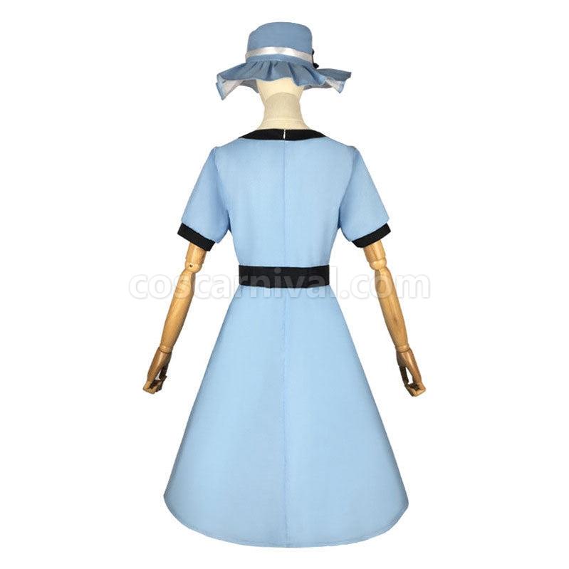 Steins;Gate Shiina Mayuri Blue Dress Cosplay Costume with Hat coscarnival011117112