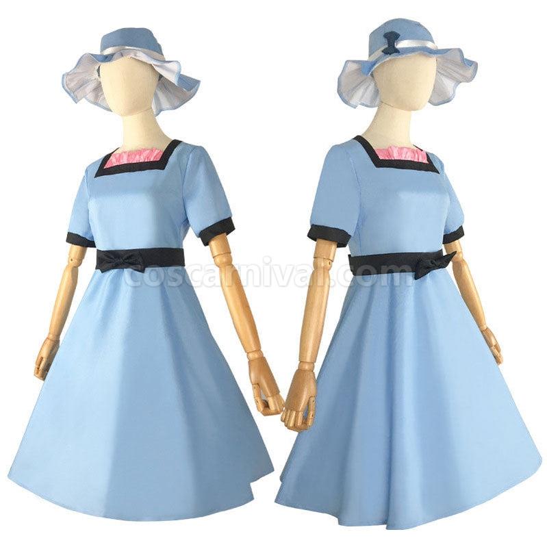 Steins;Gate Shiina Mayuri Blue Dress Cosplay Costume with Hat coscarnival011117119