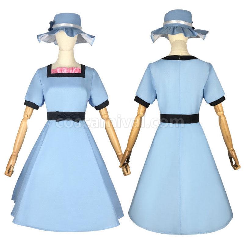 Steins;Gate Shiina Mayuri Blue Dress Cosplay Costume with Hat coscarnival011117126