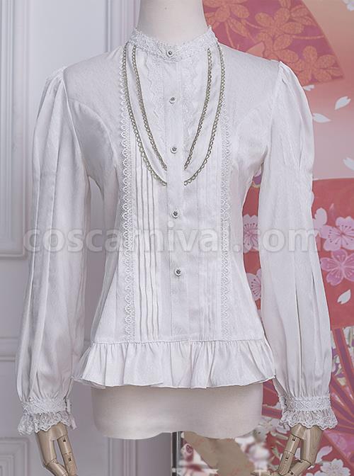 Strawberry Witch *The Fairytale Drama Of Chibor* Series Retro Slim Classic Lolita Long Sleeve Shirt coscarnival