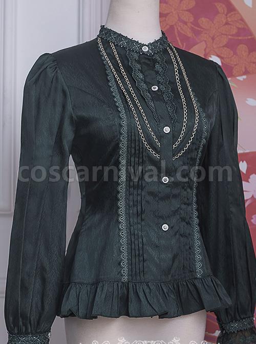 Strawberry Witch *The Fairytale Drama Of Chibor* Series Retro Slim Classic Lolita Long Sleeve Shirt coscarnival