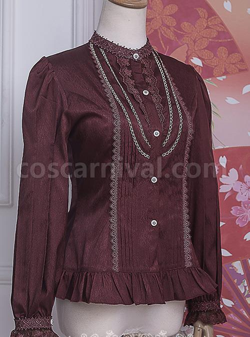 Strawberry Witch *The Fairytale Drama Of Chibor* Series Retro Slim Classic Lolita Long Sleeve Shirt coscarnival
