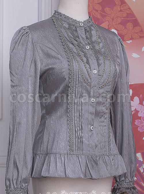 Strawberry Witch *The Fairytale Drama Of Chibor* Series Retro Slim Classic Lolita Long Sleeve Shirt coscarnival