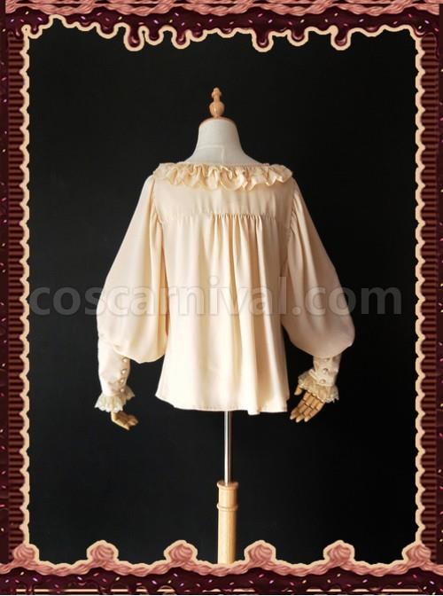 Sugar And Matcha Series Mocha Retro Bats Sleeve Classic Lolita Shirt coscarnival
