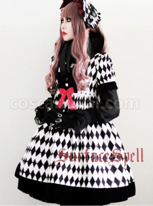 Surface Spell Illusion Realizer Gingham High Waist Lolita OP Dress coscarnival