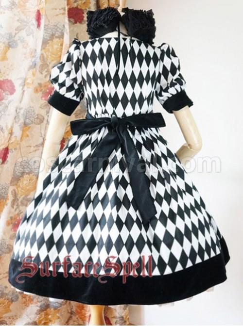 Surface Spell Illusion Realizer Gingham High Waist Lolita OP Dress coscarnival