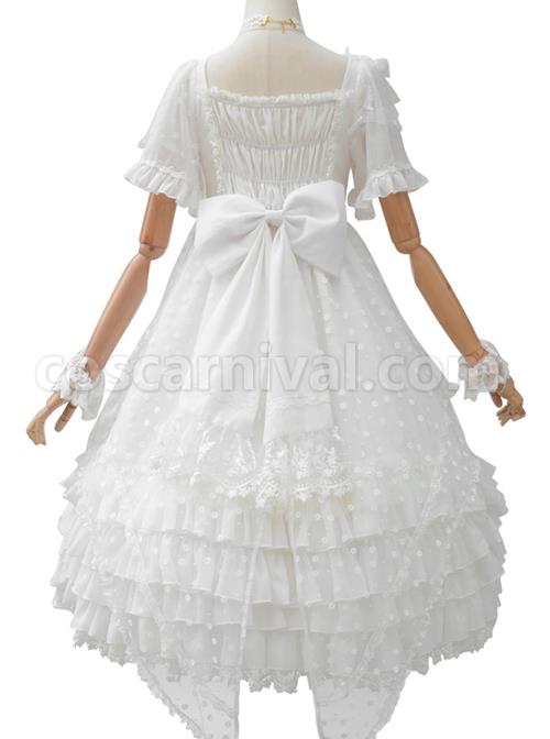Swan Lake Series Lace Gothic Lolita Short Sleeve Dress coscarnival
