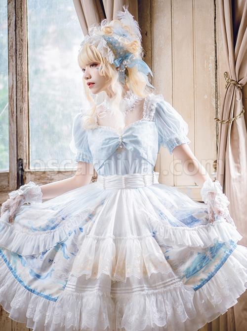 Swan-Lake-Series-Lace-Ruffled-Puff-Sleeves-Chest-Bow-Design-Pearl-Decoration-Classic-Lolita-Short-Sleeve-Dress-coscarnival-2053