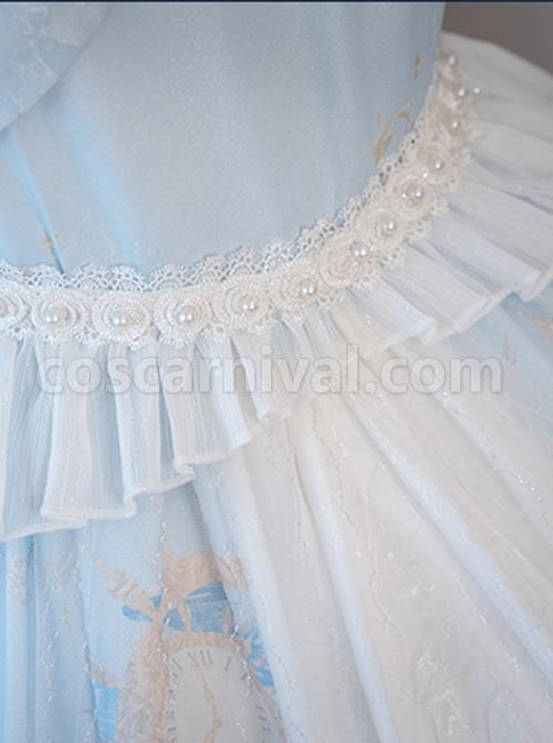 Swan-Lake-Series-Lace-Ruffled-Puff-Sleeves-Chest-Bow-Design-Pearl-Decoration-Classic-Lolita-Short-Sleeve-Dress-coscarnival-2079