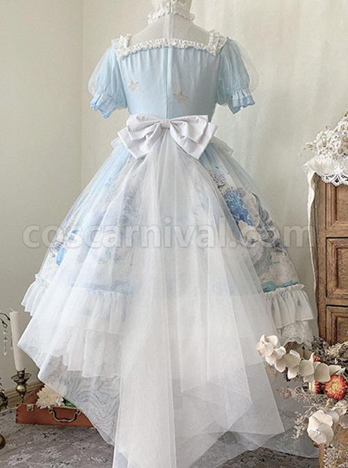 Swan-Lake-Series-Lace-Ruffled-Puff-Sleeves-Chest-Bow-Design-Pearl-Decoration-Classic-Lolita-Short-Sleeve-Dress-coscarnival-2125