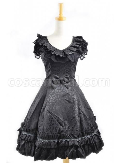 Sweet-Black-Satin-Cotton-Bowknot-Womens-Lolita-Dress-coscarnival-1729.jpg