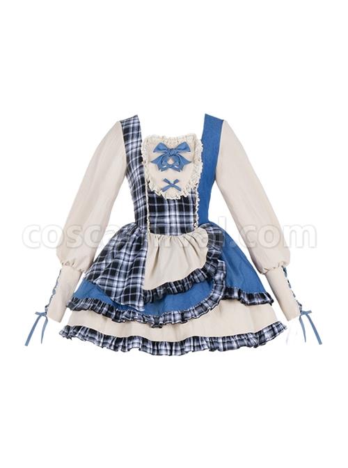 Sweet-Cool-Girl-Square-Collar-Bowknot-Lace-Decoration-Denim-Plaid-Contrast-Color-Splicing-Irregular-Sweet-Lolita-Long-Sleeved-Dress-coscarnival-1687.jpg