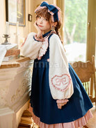 Sweetheart-Knot-Series-OP-Dark-Blue-Folds-Plush-Heart-Shape-Bow-Pattern-Classic-Lolita-Lantern-Long-Sleeve-Dress-coscarnival-2014