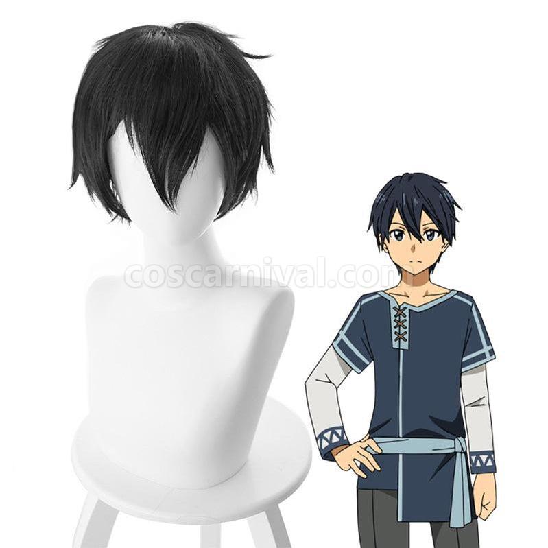 Sword Art Online Kirigaya Kazuto Kirito Short Black Cosplay Wigs coscarnival011117735