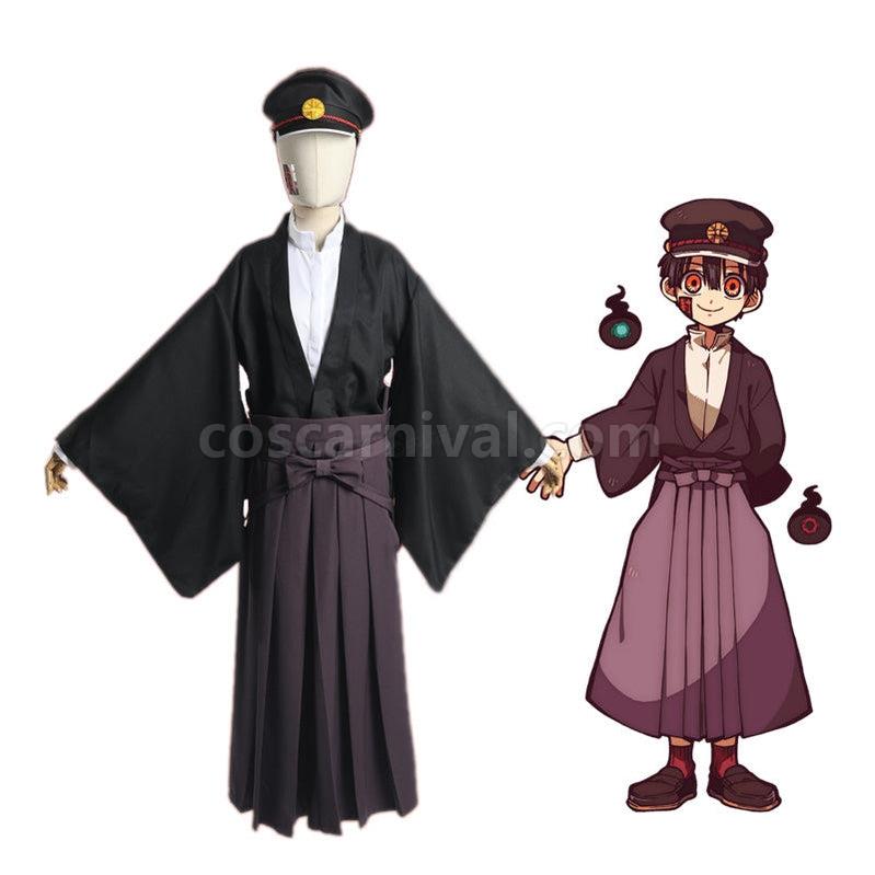 TBHK Toilet bound Hanako kun Yugi Tsukasa Kimono Uniform Cosplay Costume with Hat coscarnival011115517