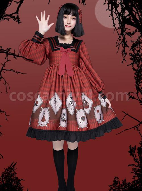 Ten Little Indians Series OP Gothic Lolita Long Sleeve Dress coscarnival