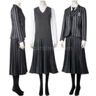 The Addams Family Wednesday Addams School Uniform Cosplay Costumes coscarnival01111328
