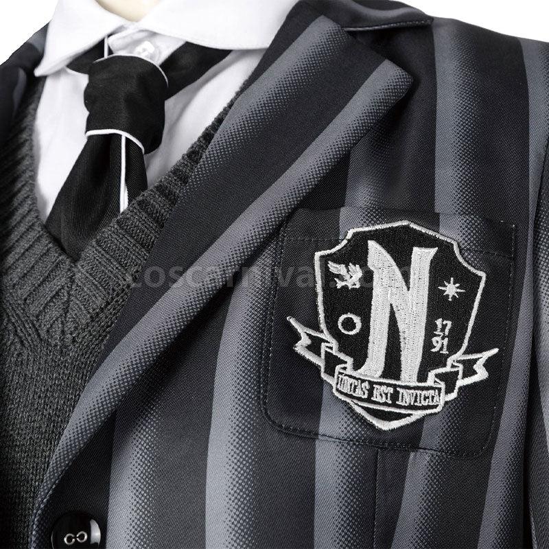 The Addams Family Wednesday Addams School Uniform Cosplay Costumes coscarnival01111349