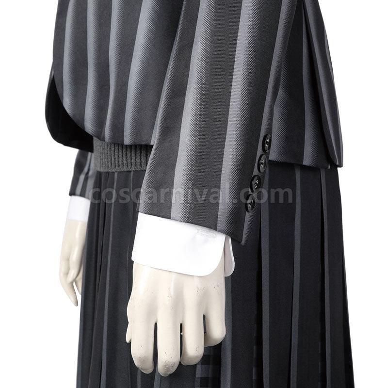 The Addams Family Wednesday Addams School Uniform Cosplay Costumes coscarnival01111371