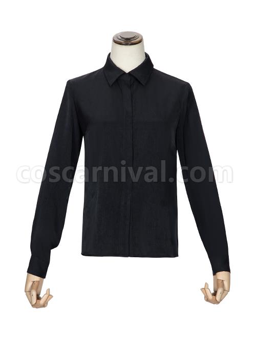 The Battle Of The Jedi Series Simple Black Classic Lolita Lapel Long Sleeve Shirt coscarnival