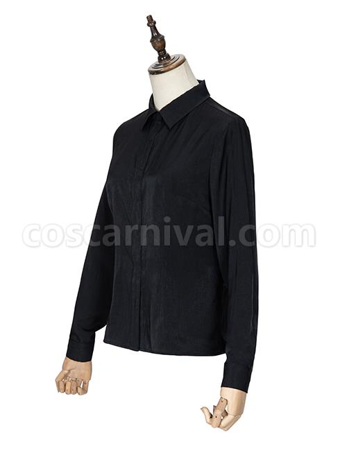 The Battle Of The Jedi Series Simple Black Classic Lolita Lapel Long Sleeve Shirt coscarnival