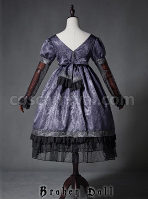 The Broken Doll Dai purple yarn sleeve long sleeve Lolita OP coscarnival