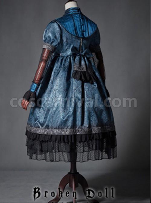 The Broken Doll Indigo Cuff Sleeve Lolita OP coscarnival