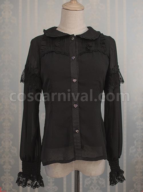 The Dreamland Of Alice Series Chiffon Doll Collar Classic Lolita Long Sleeve Shirt coscarnival