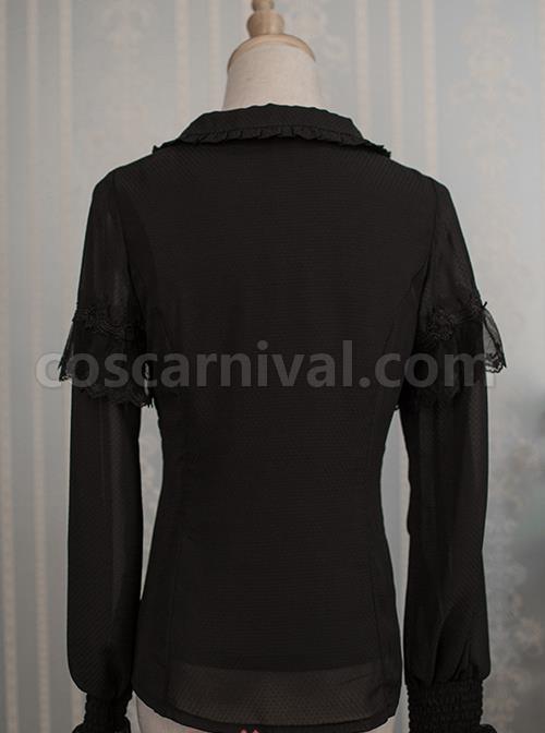 The Dreamland Of Alice Series Chiffon Doll Collar Classic Lolita Long Sleeve Shirt coscarnival