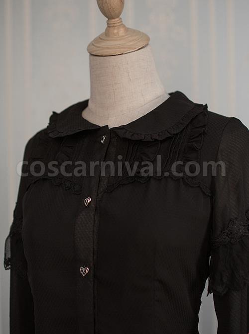 The Dreamland Of Alice Series Chiffon Doll Collar Classic Lolita Long Sleeve Shirt coscarnival
