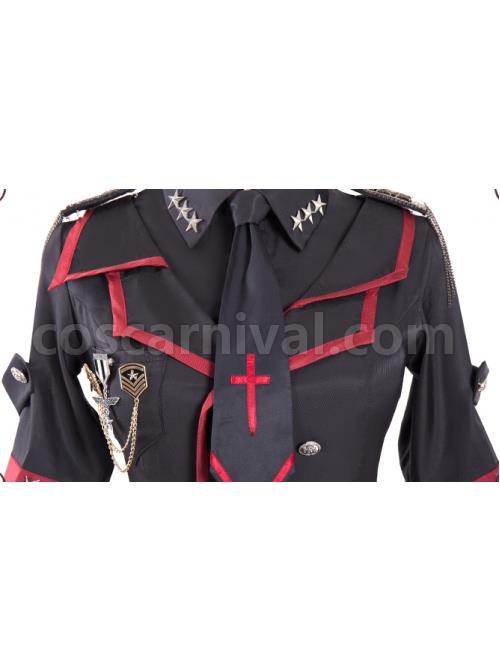 The Loser Of The Army Eats Dust Series OP Military Style Gothic Lolita Metal Belt Decoration Short Sleeve Dress Set coscarnival