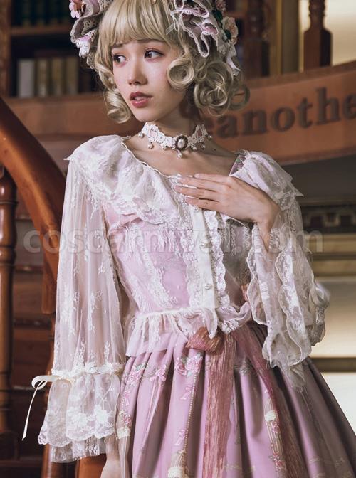 The Poetry Of Roses Series Classic Lolita Lace Elegant Sunscreen Shirt Short Blouse coscarnival