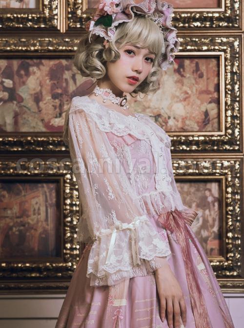The Poetry Of Roses Series Classic Lolita Lace Elegant Sunscreen Shirt Short Blouse coscarnival