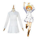 The Promised Neverland Emma White Shirt Skirt Suit Cosplay Costume With Free Tattoo Sticker coscarnival011116429