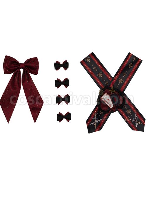 The Queen Of Hearts Series OP Gothic Lolita Printing Long Sleeve Dress coscarnival