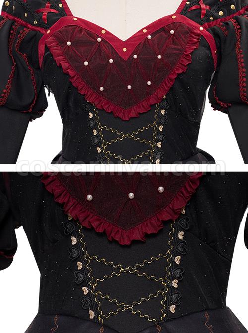 The Queen Of Hearts Series OP Gothic Lolita Printing Long Sleeve Dress coscarnival