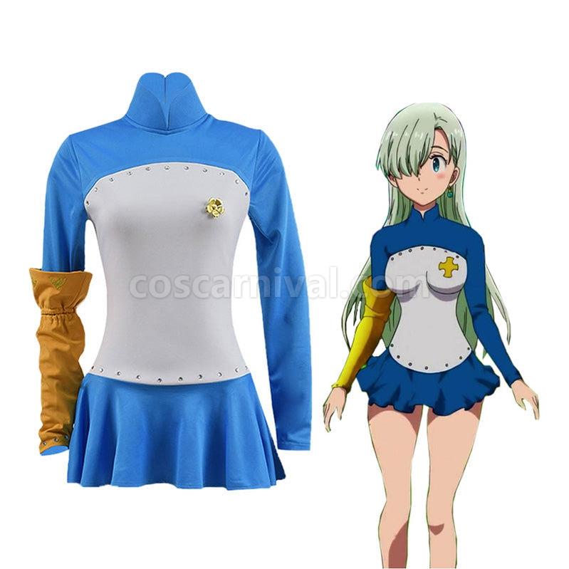 The Seven Deadly Sins Elizabeth Liones Blue Dress Cosplay Costume coscarnival011116227