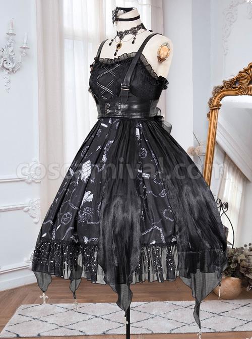 The Vampire Diaries Series JSK Darkness Gothic Lolita Sling Dress coscarnival