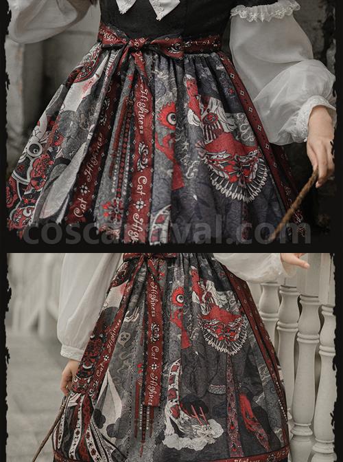 The Witch Image Series Lantern Sleeve OP Darkness Style Loli Halloween Gothic Lolita Long Sleeve Dress coscarnival
