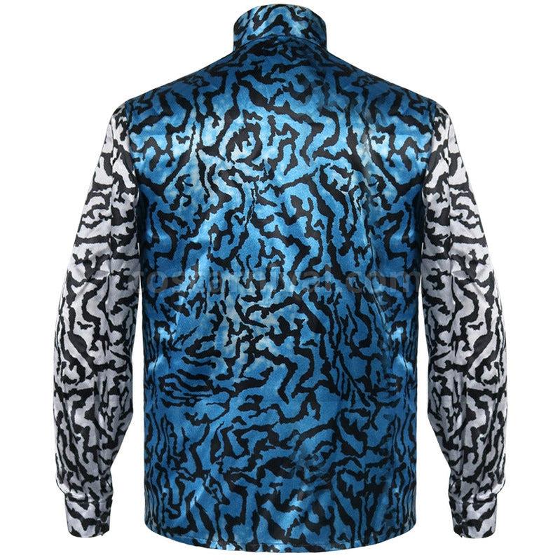 Tiger King Joe Exotic Shirt Yellow Blue Sequin Full Set Cosplay Costume coscarnival011114307