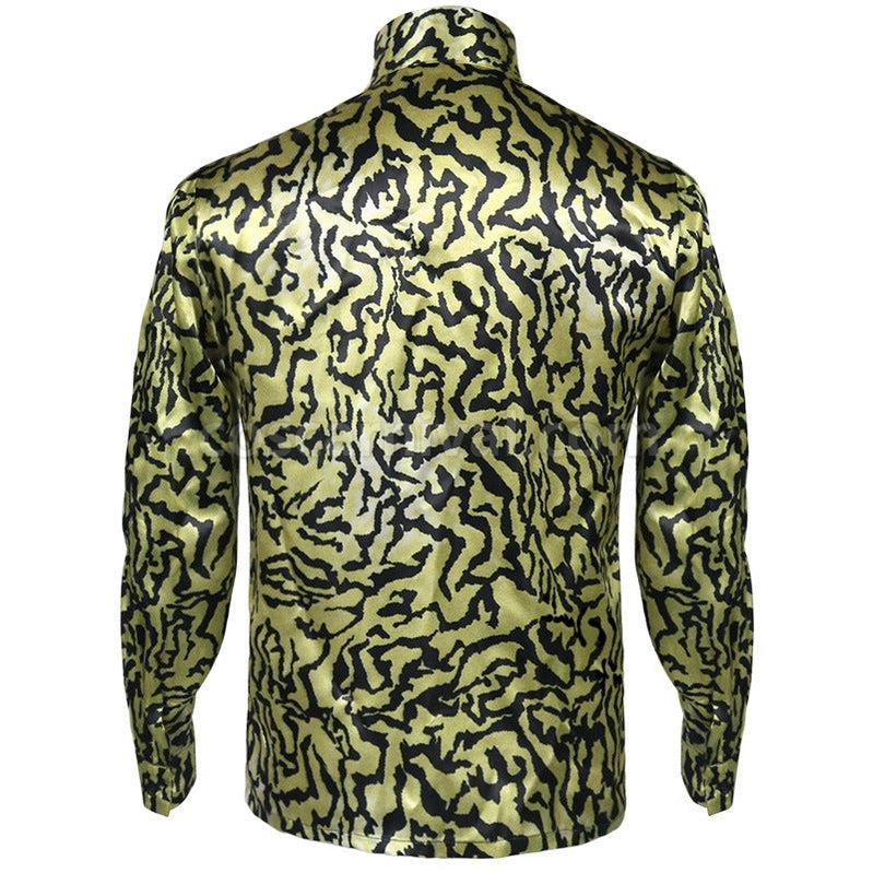 Tiger King Joe Exotic Shirt Yellow Blue Sequin Full Set Cosplay Costume coscarnival011114316