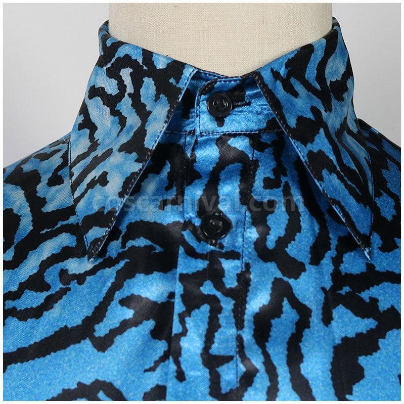 Tiger King Joe Exotic Shirt Yellow Blue Sequin Full Set Cosplay Costume coscarnival011114327