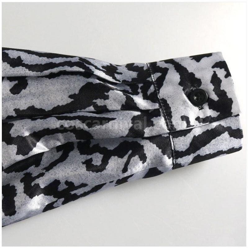 Tiger King Joe Exotic Shirt Yellow Blue Sequin Full Set Cosplay Costume coscarnival011114346