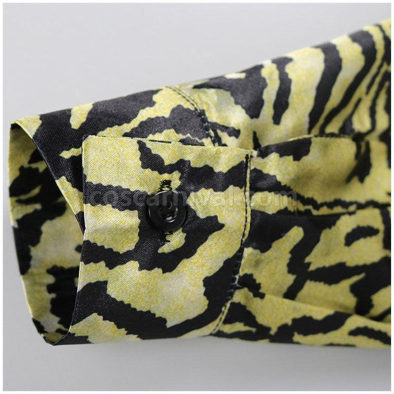 Tiger King Joe Exotic Shirt Yellow Blue Sequin Full Set Cosplay Costume coscarnival011114385