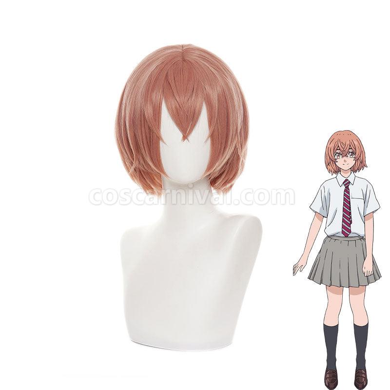 Tokyo Revengers Hinata Tachibana Pink Orange Short Cosplay Wigs coscarnival011110237