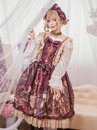 Travelers-Series-JSK-Printing-Retro-Classic-Lolita-Ruffle-Sling-Dress-coscarnival-1951