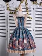 Travelers-Series-JSK-Printing-Retro-Classic-Lolita-Ruffle-Sling-Dress-coscarnival-1957