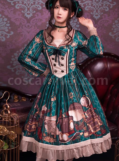 Travelers-Series-OP-Printing-Retro-Classic-Lolita-Long-Sleeve-Dress-coscarnival-4323