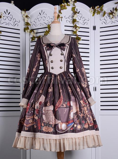 Travelers-Series-OP-Printing-Retro-Classic-Lolita-Long-Sleeve-Dress-coscarnival-4343