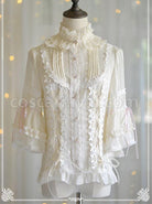 Trumpet Sleeve Stand Collar Chiffon Lolita Shirt coscarnival